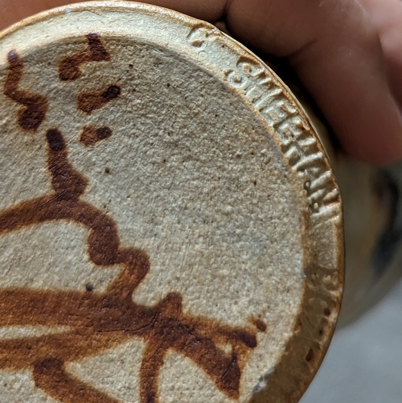 Studio Art Pottery vase coffee mug Old Faithful Fire Hole Pottery Carl Sheehan - Picture 9 of 9